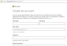 Kā izveidot Microsoft kontu (Microsoft) - detalizēti norādījumi Izveidojiet Microsoft konta reģistrāciju