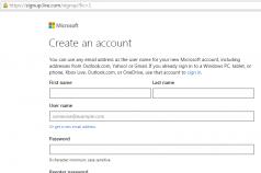 Kako ustvariti Microsoftov račun (Microsoft) - podrobna navodila Ustvarite registracijo Microsoftovega računa